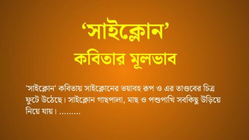 সাইক্লোন কবিতার মূলভাব