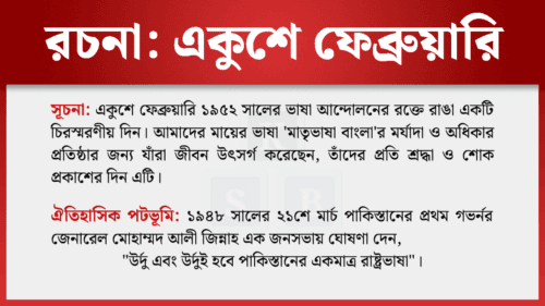 একুশে ফেব্রুয়ারি রচনা