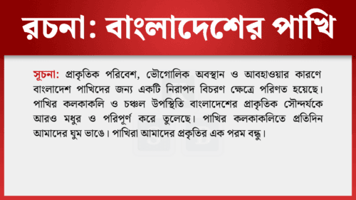 বাংলাদেশের পাখি রচনা