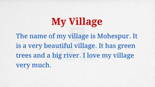 My Village Paragraph