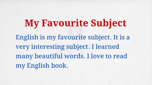 My Favourite Subject Paragraph