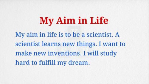 My Aim in Life Paragraph