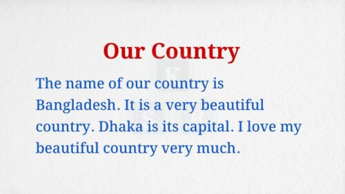 Our Country Paragraph
