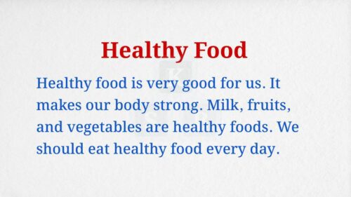 Healthy Food Paragraph