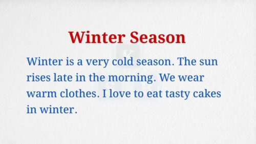 Winter Season Paragraph