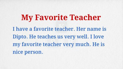 My Favorite Teacher Paragraph