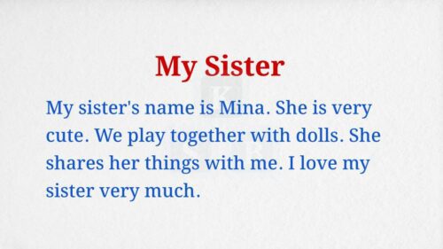 My Sister Paragraph