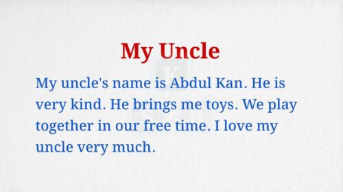 My Uncle Paragraph
